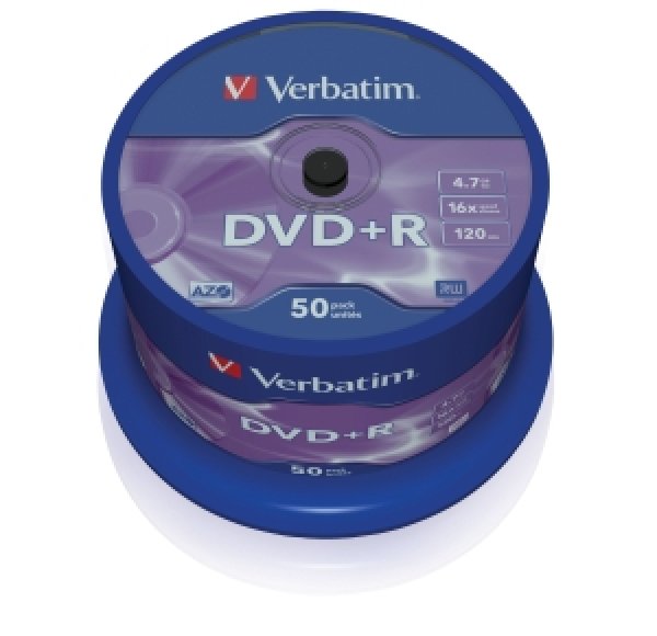 VERBATIM DVD+R(50-Pack),Spindl/MattSlvr/16x/4.7GB