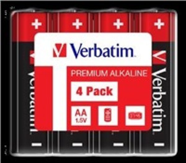 VERBATIM Alkalické baterie AA, 4 Pack - Shrink