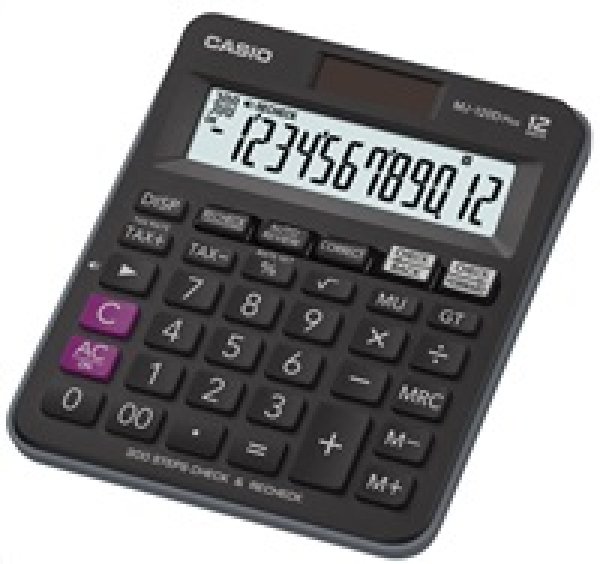 CASIO kalkulačka MJ 120 D Plus, černá, stolní, dvanáctimístná