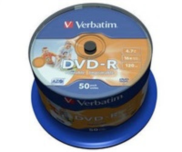 VERBATIM DVD-R(50-Pack)Cake/Print/16x/4.7GB/NoID