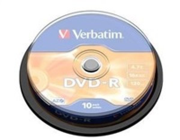 VERBATIM DVD-R(10-Pack)Spindl/MattSlvr/16x/4.7GB