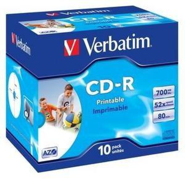 VERBATIM CD-R(10-Pack)Jewel/Printable/52x/700MB