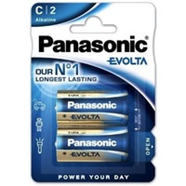 PANASONIC Alkalické baterie EVOLTA Platinum LR14EGE/2BP 1,5V (Blistr 2ks)