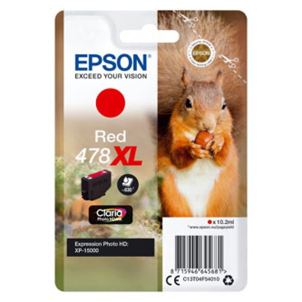 Náplň Epson 478XL, C13T04F54010 červená 