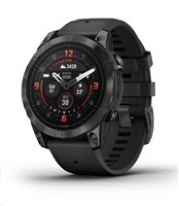 Garmin Epix Pro Sapphire 47 mm - Carbon Gray DLC titanium with black silicone band, EU