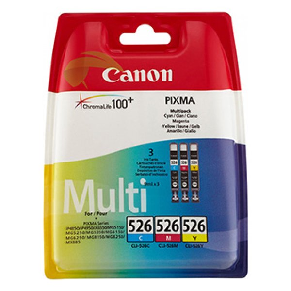 Canon CARTRIDGE CLI-526 C/M/Y Multi-pack SEC pro MG5150, MG5250, MG5350, MG6150, MG6250, MG8150, MG8250, MX885, MX895