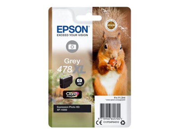 Náplň Epson 478XL, C13T04F64010 šedá 