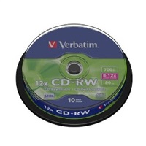 VERBATIM CD-RW 80min. 8-12x, 10 cake