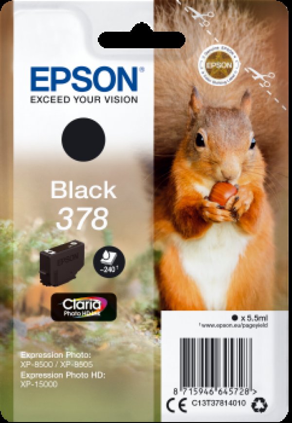 Náplň Epson 378, C13T37814010 černá blistr 