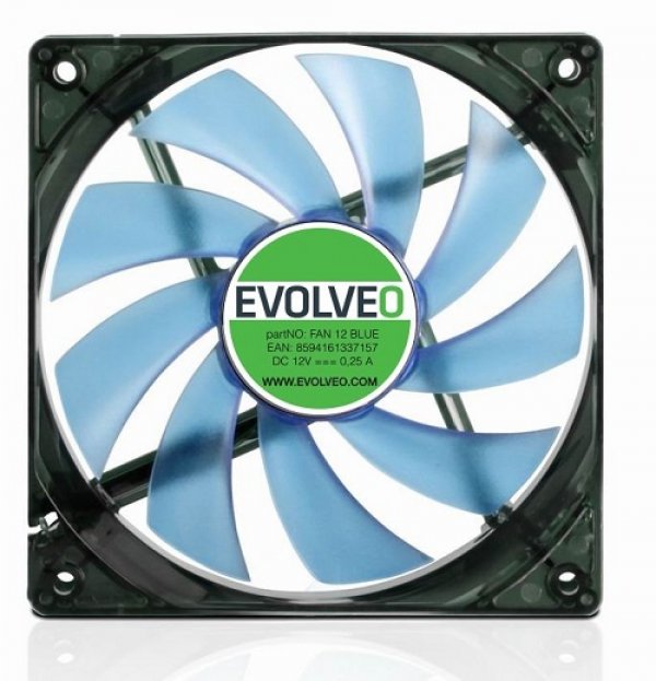 EVOLVEO ventilátor 120mm, LED modrý