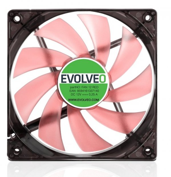 EVOLVEO ventilátor 120mm, LED červený