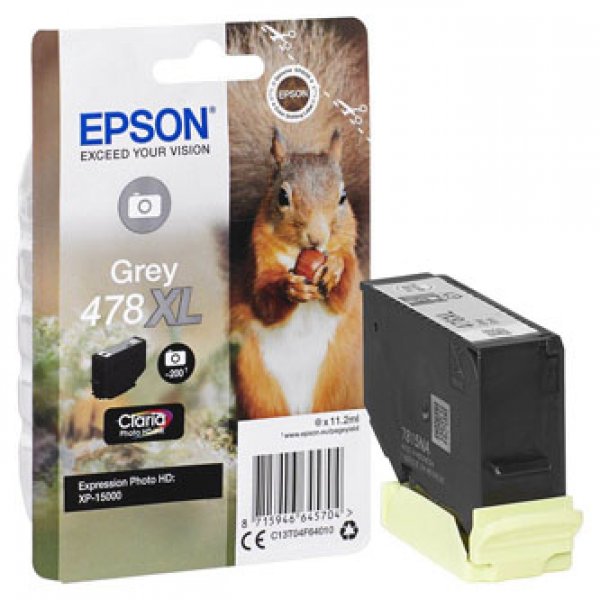 Náplň Epson 478XL, C13T04F64010 šedá 