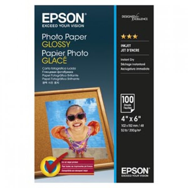 Fotopapír Epson Photo Paper (lesklý, bílý, 10x15, 4x6", 200g, C13S042548, ink) 100str.