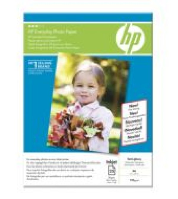 HP Everyday Photo Paper - Lesklý - 8 mil - A4 (210 x 297 mm) - 200 g/m2 - 25 listy fotografický papír - pro ENVY 50XX, 76XX; ENVY Inspire 7920; Officejet 52XX, 80XX; Photosmart B110, Wireless B110